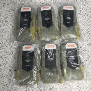 NWT 6-Pack Worn Everyday Enhanced Crew Green Medium Merino Wool Blend Dry New